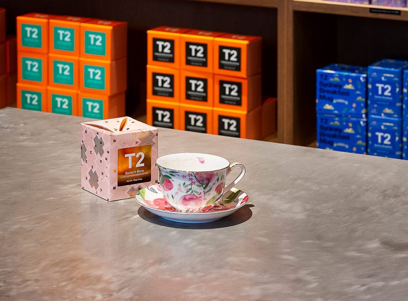T2 tea sitting on eco benchtop Yarra Storm