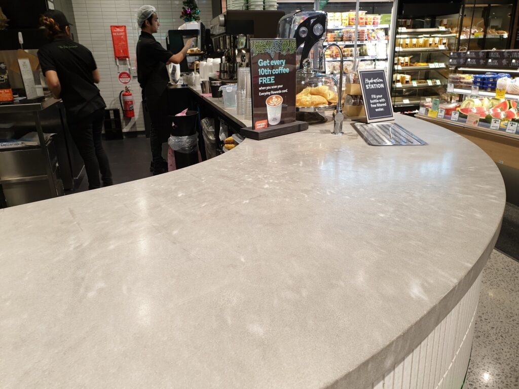 Yarra Storm benchtop by Eco Benchtops Woolworths Sydney Park Metro, Erskinville