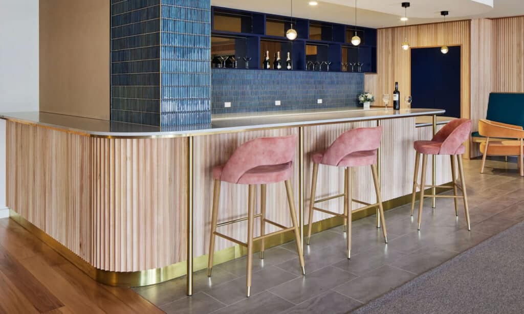 shoreline retirement community eco benchtops bar counter installation