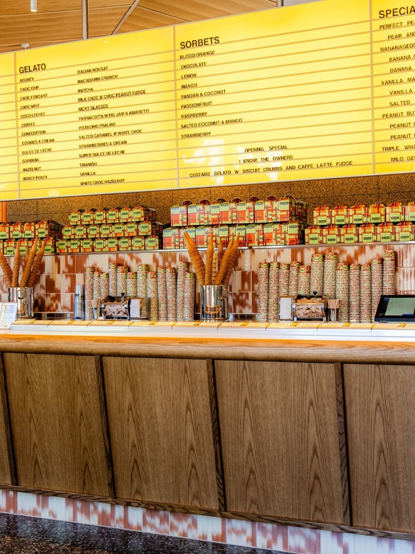 environmentally friendly countertops at Messina Gelato by eco benchtops