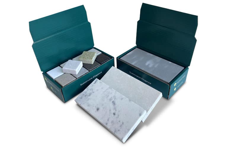 ECO Benchtops sample box of different colours